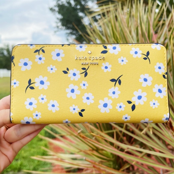 kate spade Handbags - Kate Spade ♠️ Yellow Floral Bifold Wallet